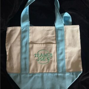Trader Joe's Blue and Cream Tote Bag